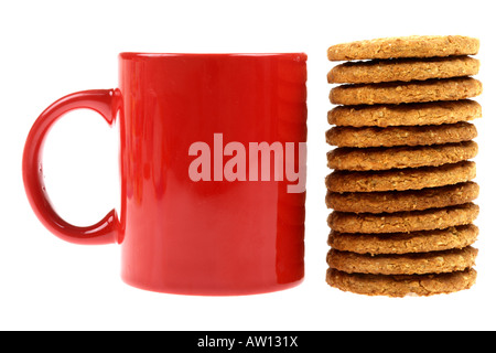 Mug with Hob Nob Biscuits Stock Photo