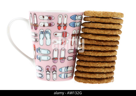 Mug with Hob Nob Biscuits Stock Photo