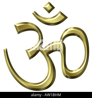 3d golden hinduism symbol Stock Photo