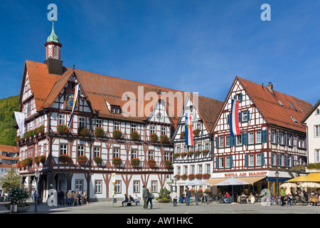 Townhall and marketplace of Bad Urach, Baden-Wuerttemberg, Germany Stock Photo