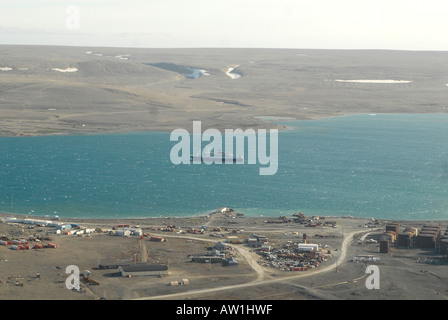 Aerial views of Resolute Bay Cornwallis Island Parry Channel at the ...