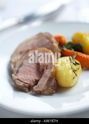 Roast lamb dinner Stock Photo