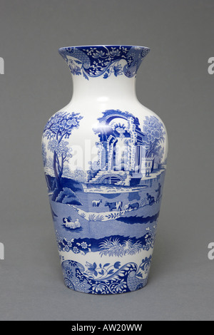 Blue Italian styled Spode blue vase based on a design from 1816 Stock Photo