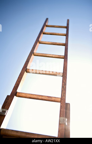 A two-piece section vintage wooden ladder Stock Photo