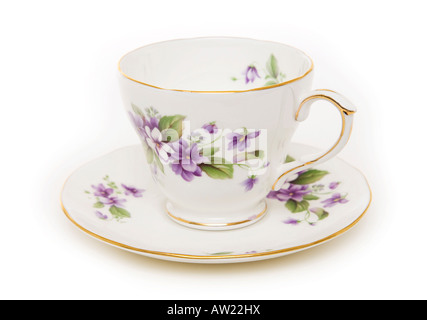 bone china teacup and saucer Stock Photo