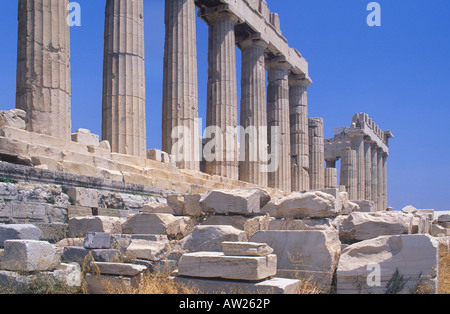 Detail View Of  Acropolis Ruins, Athens Greece Stock Photo