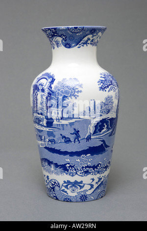 Blue Italian styled Spode blue vase based on a design from 1816 Stock Photo