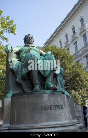 Statue of Johann Wolfgang von Goethe outside the Burggarten Vienna Austria Stock Photo