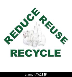 Reduce-reuse-recycle concept series - clear glass Stock Photo