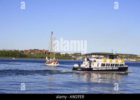 whale watching ship and sailboat at Halifax harbor, Nova Scotia, Canada, North America. Photo by Willy Matheisl Stock Photo