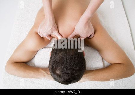 Man being massaged Stock Photo
