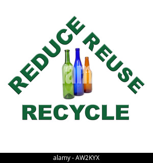 Reduce-reuse-recycle concept series - color glass Stock Photo