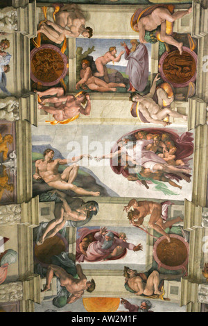 Touching Of Hands World Famous Creation Of Man Ceiling Painting By