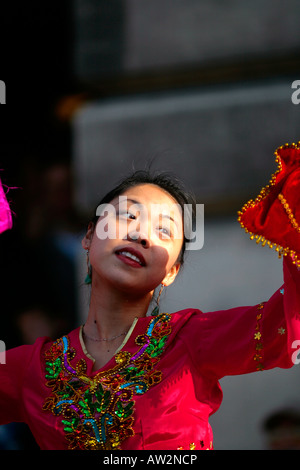 Director and dancer Jiang Xiao Chun trained at the the Beijing Dance Academy. Nottingham celebrates the Chinese New year. Year o Stock Photo