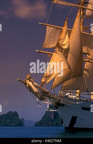 Star Flyer clipper ship, Star Flyer, clipper ship, Phang Nga Bay, Phang Nga Province, Thailand, Southeast Asia, Stock Photo