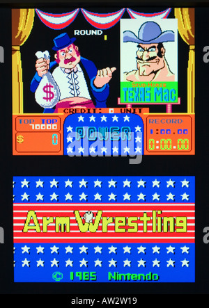 Arm Wrestling Nintendo 1985 Vintage arcade videogame screen shot - EDITORIAL USE ONLY Stock Photo