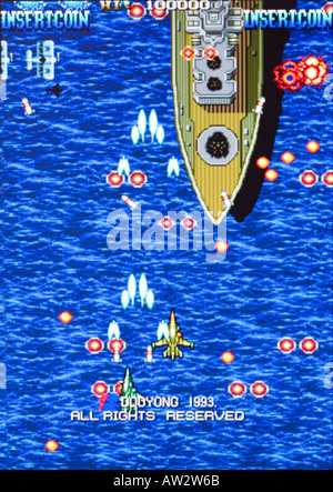 Blue Hawk Dooyong 1993 Vintage arcade videogame screen shot - EDITORIAL ...