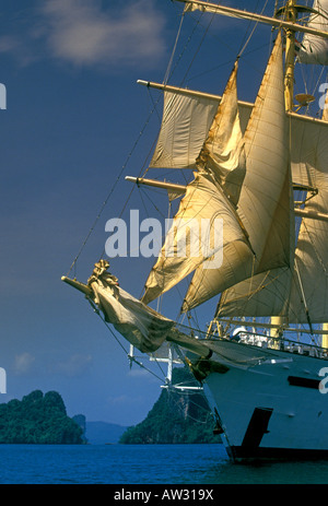 Star Flyer clipper ship, Star Flyer, clipper ship, Phang Nga Bay, Phang Nga Province, Thailand, Southeast Asia, Stock Photo