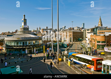 Queens Square bus station buildings on Roe Street Liverpool Stock Photo