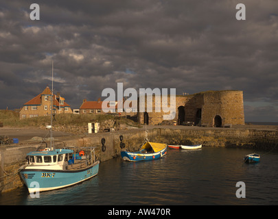 Beadnell harbour Northumberland Coast limekilns Northern England August 2007 Stock Photo