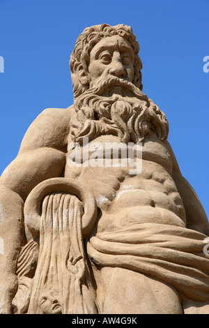 Egyptian sand sculpture at world sand sculpting championships in Brighton, England. Stock Photo