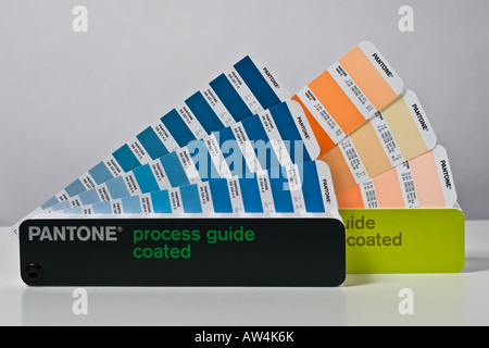 Pantone swatch books process color guides coated and uncoated Stock Photo