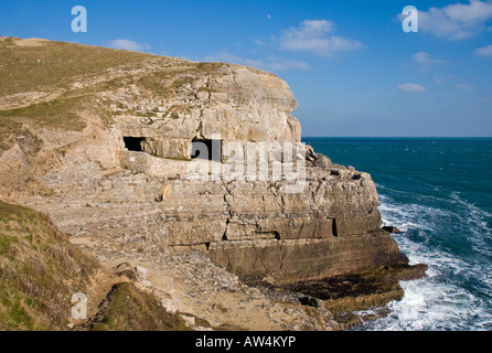Tilly Whim Caves, Durlston Country Park, Dorset, England, UK Stock Photo