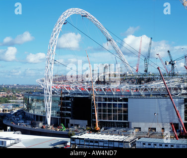 Wembley Stadium under construction November 2005 aerial view Stock Photo