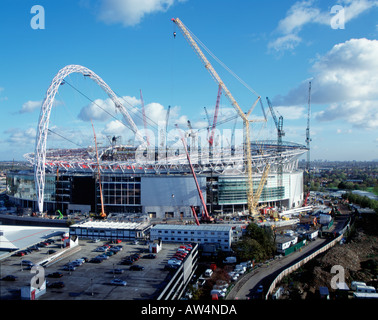 Wembley Stadium under construction November 2005 aerial view Stock ...