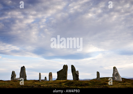 Callanish Calanais standing stone circle III Lewis Outer Hebrides Western Isles Stock Photo