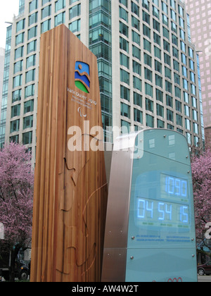 2010 Winter Olympic clock at Art Gallery Vancouver, BC, Canada Stock Photo