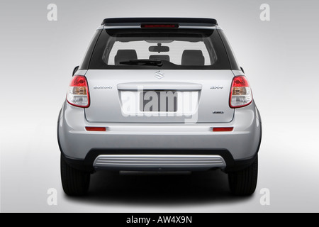 2008 Suzuki SX4 Crossover Touring in Silver - Low/Wide Rear Stock Photo