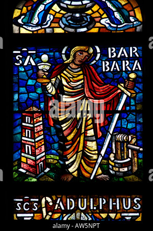 Color window - Saint Barbara Stock Photo