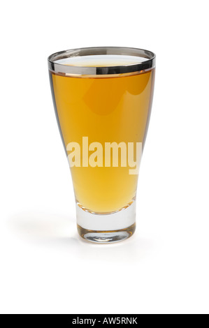 Clear apple juice on white background Stock Photo