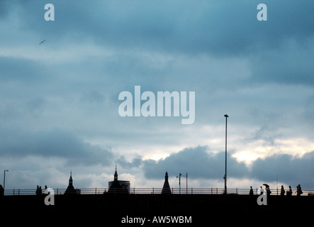 Wintry sky above Waterloo Bridge, London Stock Photo