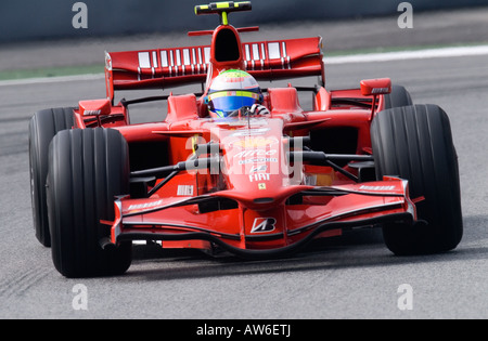 Felipe Massa BRA in the Ferrari F2008 racecar during Formula 1 testing sessions on the Circuit de Catalunya Stock Photo