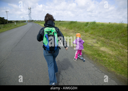 Girl on Razor scooter West Haven State Park, Grays Harbor, Washington ...