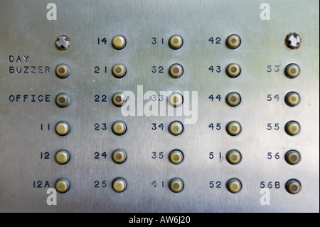 Door Buzzer in Apartment Complex Boston MA Stock Photo