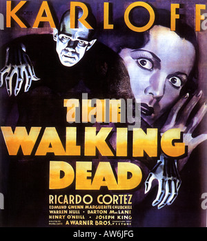 THE WALKING DEAD poster for 1936 Warner film with Boris Karloff Stock Photo