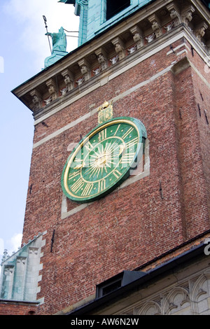 Clock on the Chapel in Wawel Castle Krakow Poland Medieval history memorial Stock Photo