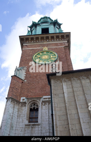 Clock on the Chapel in Wawel Castle Krakow Poland Medieval history memorial Stock Photo