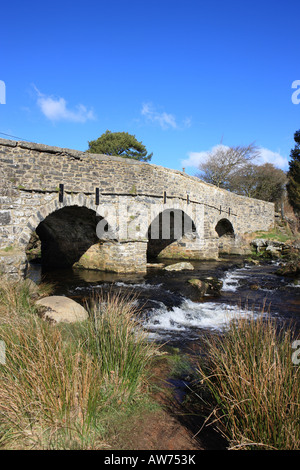 The new bridge over the East Dart River on Dartmoor at Postbridge Stock Photo
