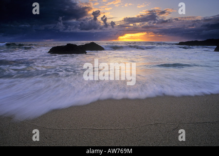 Stormy sunset at Bodega Head Beach in Sonoma Coast State Beaches, California, USA Stock Photo