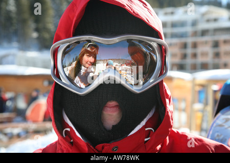 Woman in ski gear Stock Photo