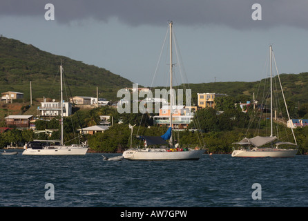 sailboats harbor culebra puerto rico Stock Photo