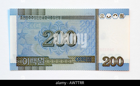 North Korea 200 Won bank note Stock Photo