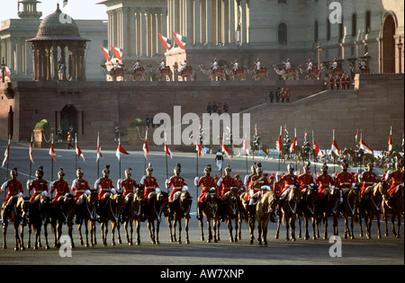 India New Delhi Vijay Chowk beating the retreat ceremonial Stock Photo