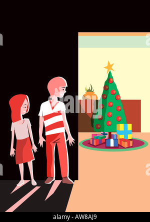Brother spying on sister Stock Photo: 25268642 - Alamy