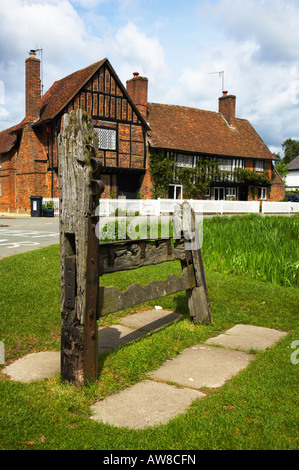 Aldbury village in Hertfordshire Shows original village stocks dating back over 100 years