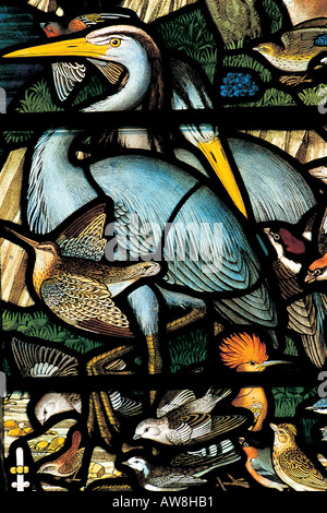 Detail from the St Francis of Assisi stained glass window at St Marys Church Selborne Hampshire England Stock Photo
